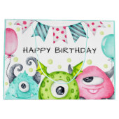 Kinder Happy Birthday Schattigee Monsters Groot Cadeauzakje (Achterkant)