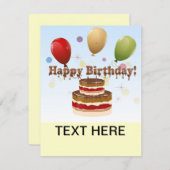 Kinder Happy Birthday Uitnodigingen (Voorkant / Achterkant)