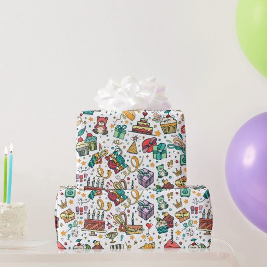Kinder Happy Birthday Wrapping Paper Cadeaupapier (Feestgeschenken)