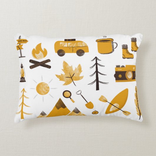 Kinder Happy Camper Accent Pillow Kussen (Voorkant)