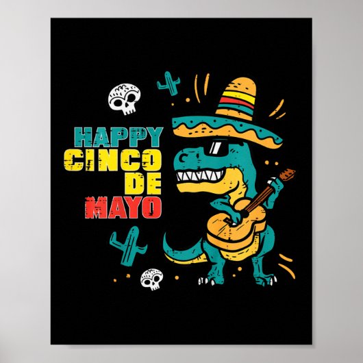 Kinder Happy Cinco De Mayo Dino Trex Cinco De Mayo Poster (Voorkant)