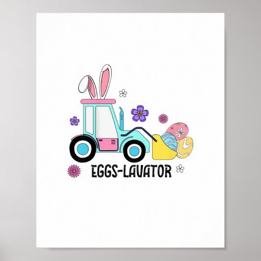Kinder Happy Easter Day Schattigee Eggs Cavator Bu Poster (Voorkant)