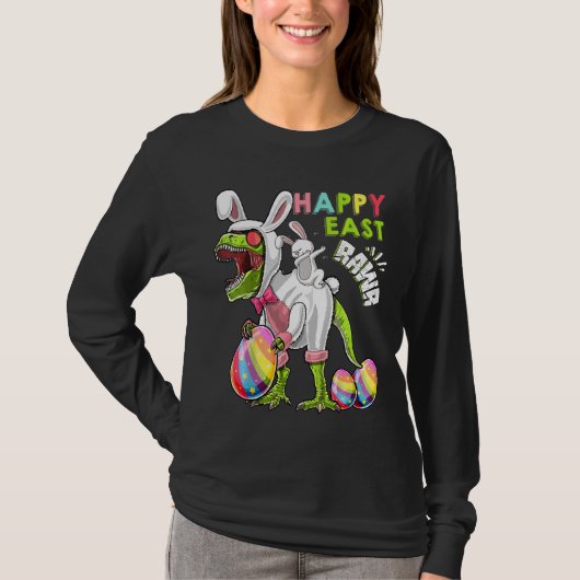 Kinder Happy Eastrawr T Rex Bunny Dinosaur Easter  T-shirt (Voorkant)