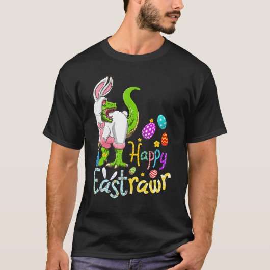 Kinder Happy Eastrawr Trex paasbunny Egg Dinosau T-shirt (Voorkant)