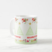 Kinder Happy Elfs Kerstboom Gold Star Koffiemok (Voorkant links)