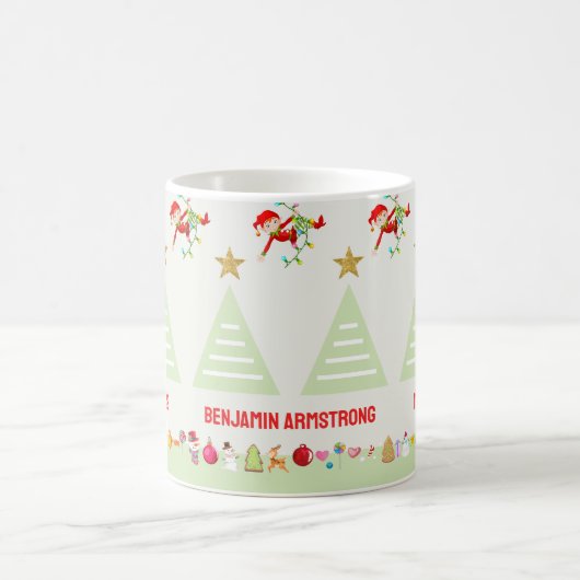 Kinder Happy Elfs Kerstboom Gold Star Koffiemok (Center)