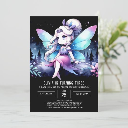 Kinder Happy Fairy Birthday Kaart (Staand voorkant)