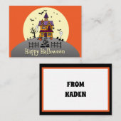 Kinder Happy Halloween Haunted House Notitiekaartje (Voorkant / Achterkant)