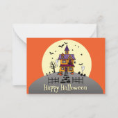 Kinder Happy Halloween Haunted House Notitiekaartje (Voorkant)