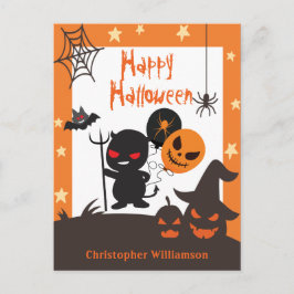 Kinder Happy Halloween Oranje Zwart Briefkaart