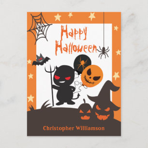 Kinder Happy Halloween Oranje Zwart Briefkaart