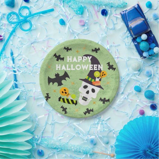 Kinder Happy Halloween Skull Party Borden Papieren Bordje (Feest)