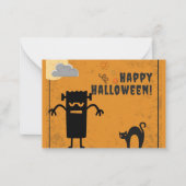 Kinder Happy Halloween Spooky Monster Notitiekaartje (Voorkant)