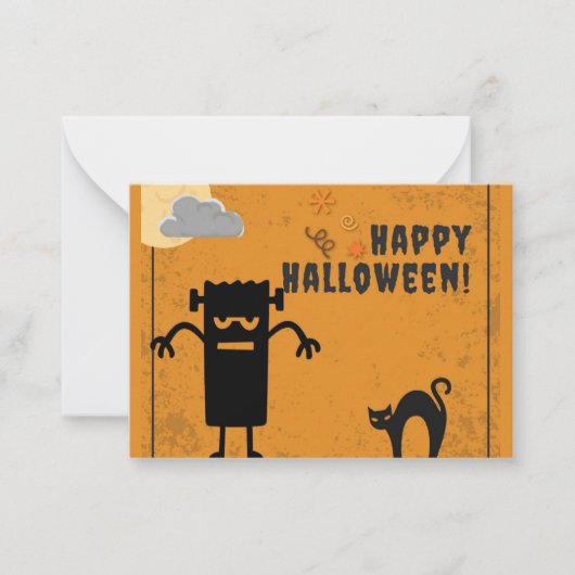 Kinder Happy Halloween Spooky Monster Notitiekaartje (Voorkant)