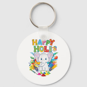 Kinder Happy Holi Festival India kleur olifant ach Sleutelhanger