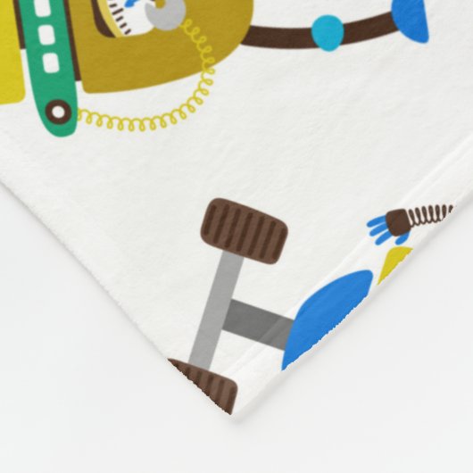 Kinder Happy Little Robots Fleece Blanket Deken (Hoek)