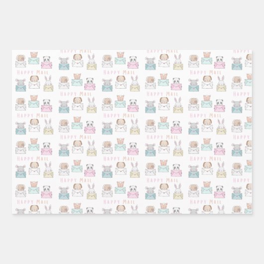 Kinder Happy Mail Wrapping Paper Sheets (Voorkant 2)