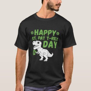 Kinder Happy St Pat Rex Day Dinosaur St Patricks D T-shirt