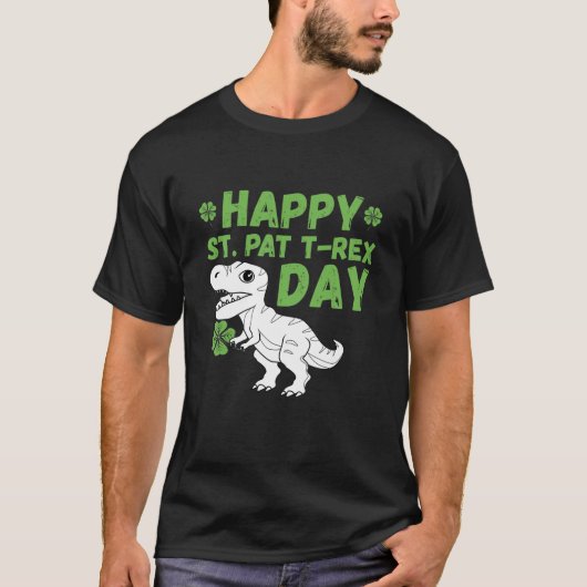 Kinder Happy St Pat Rex Day Dinosaur St Patricks D T-shirt (Voorkant)