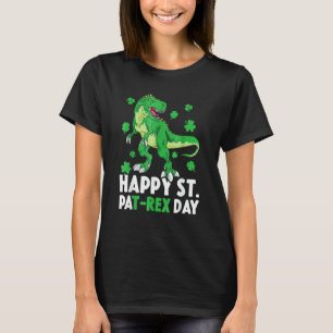 Kinder Happy St PaT Rex Dinosaurus St Patrick's Da T-shirt