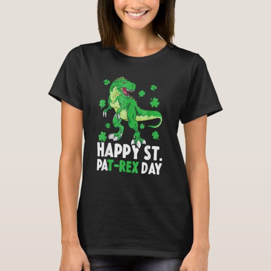 Kinder Happy St PaT Rex Dinosaurus St Patrick's Da T-shirt (Voorkant)