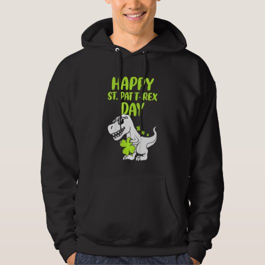 Kinder Happy St Pat T Rex Day Dino Saurus St Patri Hoodie (Voorkant)