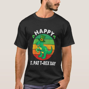 Kinder  Happy St Pat Trex Day Dino Patricks D T-shirt