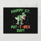 Kinder Happy St Pat Trex Day Dino St Patricks Day Briefkaart (Voorkant)