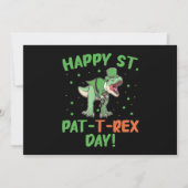 Kinder Happy St Pat Trex Day Dino St Patricks Day Feestdagenkaart (Voorkant)