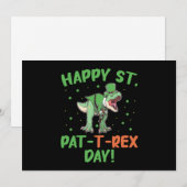 Kinder Happy St Pat Trex Day Dino St Patricks Day Feestdagenkaart (Voorkant / Achterkant)