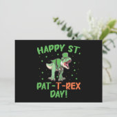 Kinder Happy St Pat Trex Day Dino St Patricks Day Feestdagenkaart (Staand voorkant)