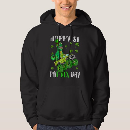 Kinder Happy St Pat Trex Day Dino St Patricks Day  Hoodie (Voorkant)
