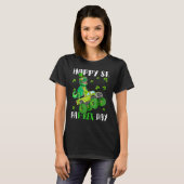 Kinder Happy St Pat Trex Day Dino St Patricks Day T-shirt (Voorkant volledig)
