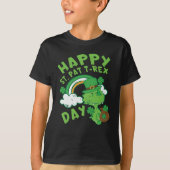 Kinder Happy St Pat Trex Day Dino St Patricks Day T-shirt (Voorkant)
