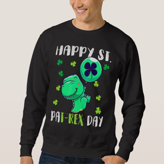 Kinder Happy St Pat Trex Day Dino St Patricks Day  Trui (Voorkant)