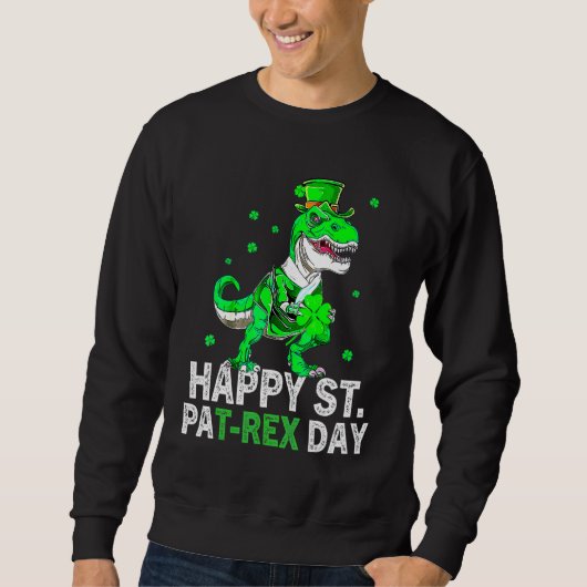Kinder Happy St Pat Trex Day Dino St Patricks Day  Trui (Voorkant)