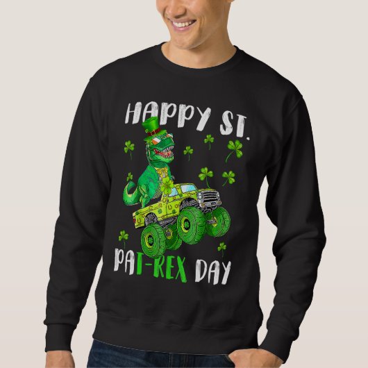 Kinder Happy St Pat Trex Day Dino St Patricks Day  Trui (Voorkant)