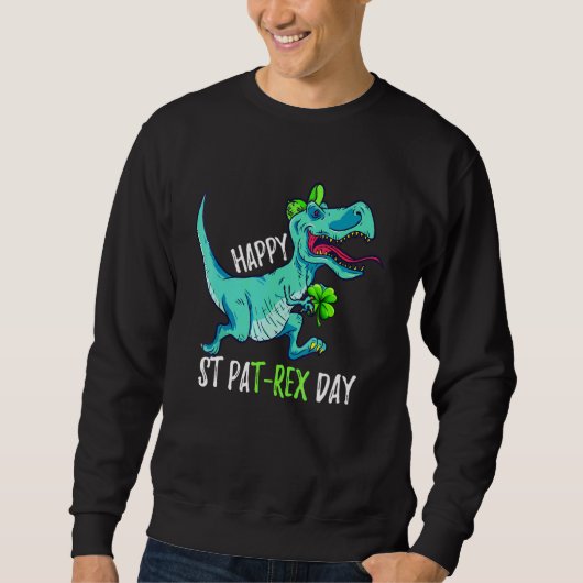 Kinder Happy St Pat Trex Day Dino St Patricks Day Trui (Voorkant)