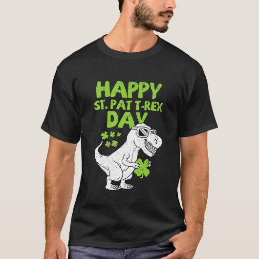 Kinder Happy St Pat Trex Day Dinosaur St Patricks  T-shirt (Voorkant)