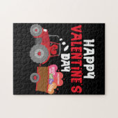 Kinder Happy Valentines Day Heart in Tractor Legpuzzel (Horizontaal)