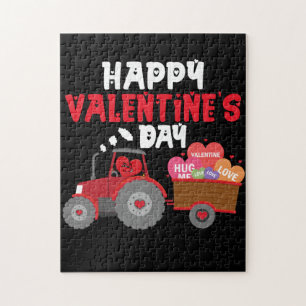 Kinder Happy Valentines Day Heart in Tractor Legpuzzel