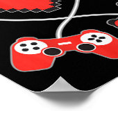 Kinder Hart Pixel Art Video-game Controller Valent Poster (Hoek)