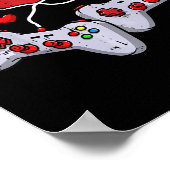 Kinder Hart Video-spel Controller Valentijnsdag Co Poster (Hoek)