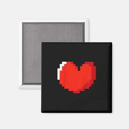 Kinder hartpixel Art Valentijnsdag Love Gaming VI Magneet (Voorkant / Achterkant)