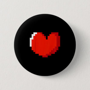 Kinder hartpixel Art Valentijnsdag Love Gaming VI Ronde Button 5,7 Cm