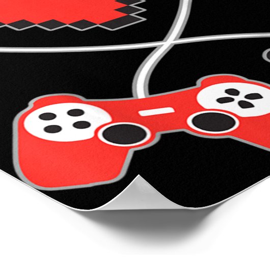 Kinder hartpixel-videogame-controller Valenti Poster (Hoek)