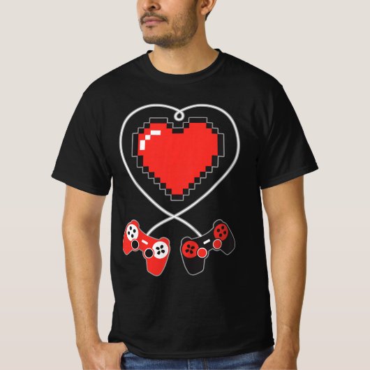 Kinder hartpixel-videogame-controller Valenti T-shirt (Voorkant)