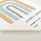 KINDER HARTS BLUSH BLUE RAINBOW BABY BIRTH STATS SHERPA DEKEN (3/4)