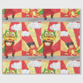 Kinder having plezier inpakpapier (Vlak)