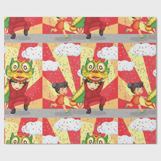 Kinder having plezier inpakpapier (Vlak)